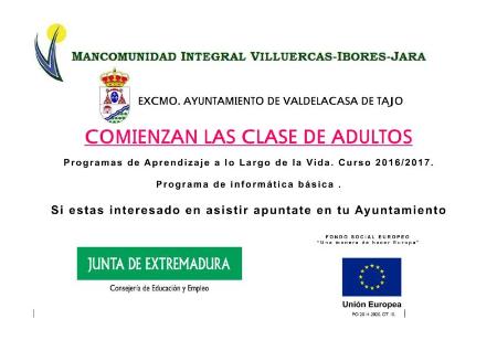 Imagen Clases de Adultos en Valdelacasa de Tajo